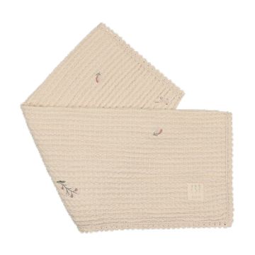 Peluche Floral Birds EMB Waffle Blanket - Pink