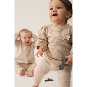 My Little Cozmo Striped elastic fleece bows baby T-shirt