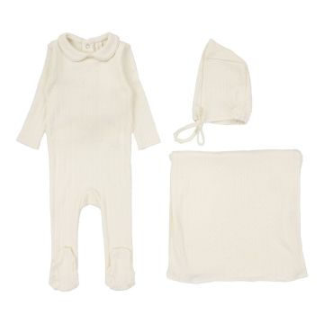 Lilette Fine Pointelle Collar Layette Set