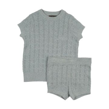 Sweet Threads OCEAN TODDLER SET Textured Blue