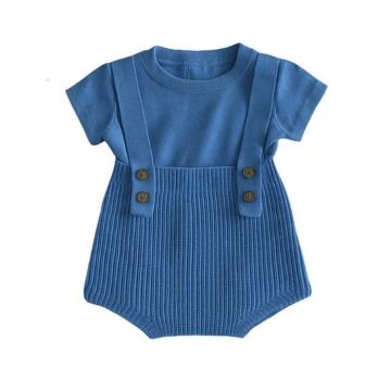 Sweet Threads VICTOR ROMPER SET MEDIUM BLUE