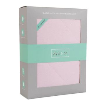 Ely's & Co Waterproof Quilted Playard Pack n Play Sheet Pink