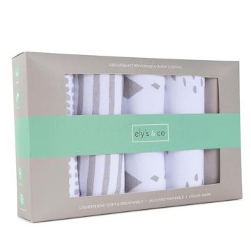 Ely's & Co Burp Cloth Fleece Middle Layer Reversable Taupe