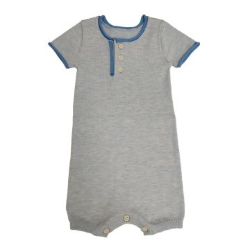 Klai Rolled Edge Knit Romper Blue