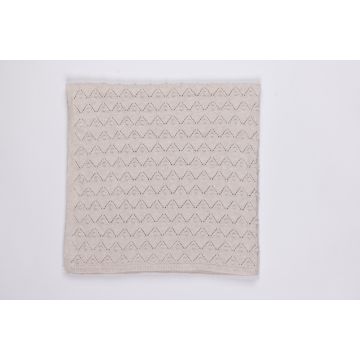 Kipp Oatmeal Chunky Knit Pointelle Blanket