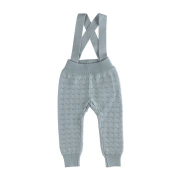 Kipp Baby Sage Zig Zag Pointelle Knit Long Overalls