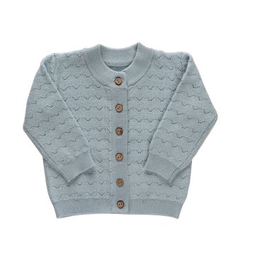 Kipp Baby Sage Zig Zag Pointelle Knit Cardigan