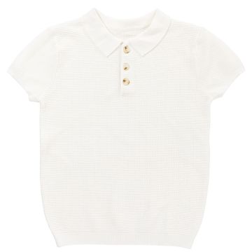 Klai White Waffle Knit Sweater