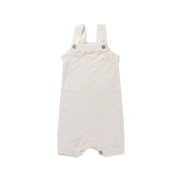 Klai White Diamond Pattern Knit Romper
