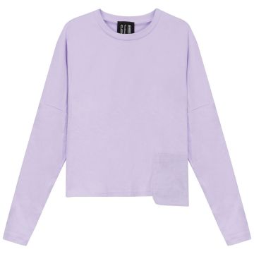 Gem Cropped Tshirt With Pocket Lilac