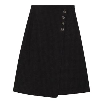 GEM Wool Wrap Skirt Black