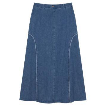 Gem DENIM RAW EDGED SKIRT Blue Denim