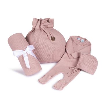 FELTMAN BROTHERS RIBBED KNIT GIFT SET MAUVE