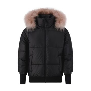 Scotch Bonnet Girls Coat Black with Pink Fur