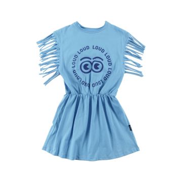 Loud Apparel MARE T-shirt Fringed Dress Cyan Blue