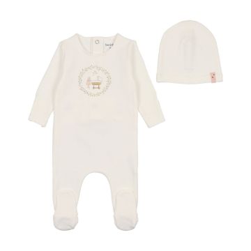 Bee and Dee Gingham Cradle Footie with Beanie
