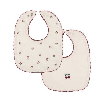 Aurora 2 Pack Cherry Print Collection -Bib ivory/Red