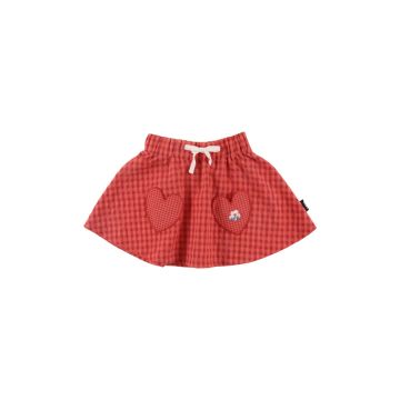 Loud Apparel Caldo Red Check Skirt