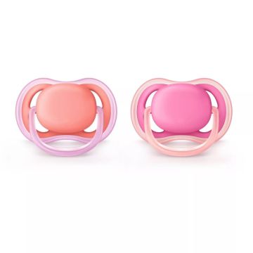 Avent Ultra Air Pacifier Girls, 6-18 Months, 2pk 