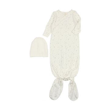 Lil Legs Baby Gown Set Starry Night Steel