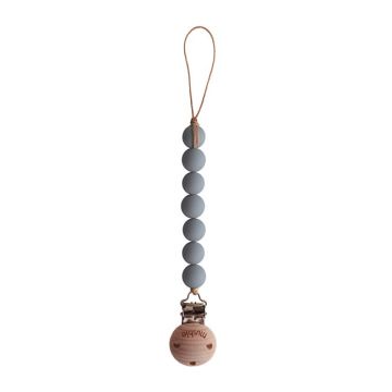 Mushie Halo Pacifier Clip Cadet Blue