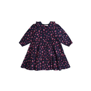 Hux Cherry Pie Tiered Dress Cord Indigo