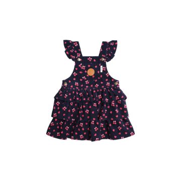 Hux Cherry Pie Pinafore Dress Cord Indigo