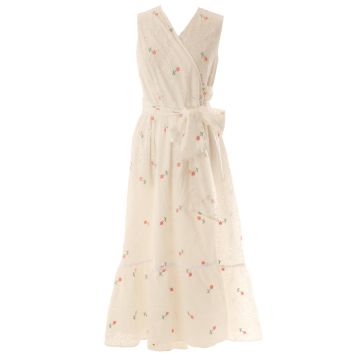 HEV WRAP WIDE BELTED HIGH LOW DRESS EYELET PINK