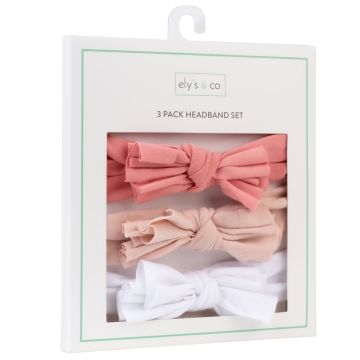 Elys & Co Bow Headbands 3 Pack Headband Fuchsia, Blush, White