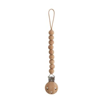 Mushie Silicone Pacifier Clip Hera Faux Wood