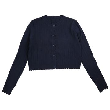 HEV CROPPED POINTELLE CARDIGAN Navy