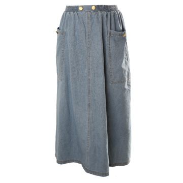 HEV DENIM SKIRT WITH BIG POCKETS Lt. Blue