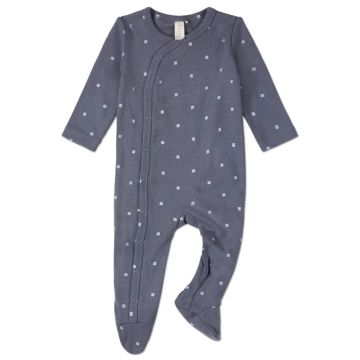 Memoi Little Squares Side Snap Footie