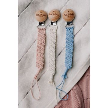 Bebe Belinha Blue Braided Pacifier Clip
