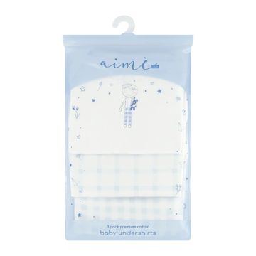 Aime Child Baby Boy 3 pk Sleevless Undershirts Gingham