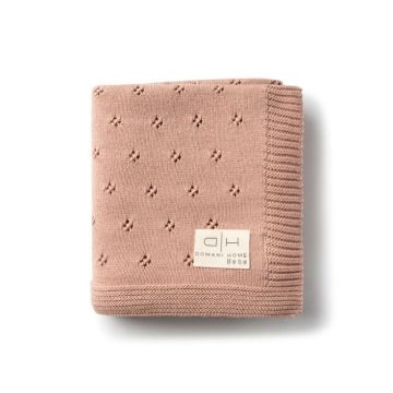 Domani Home Flower Knit Blanket PINK
