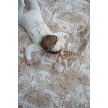 Little Threads Natural Jungle Toile Swaddle