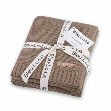 Bleu La La Knit Baby Blanket Mocha