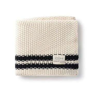 Domani Home Marici Knit Baby Blanket Natural/Black