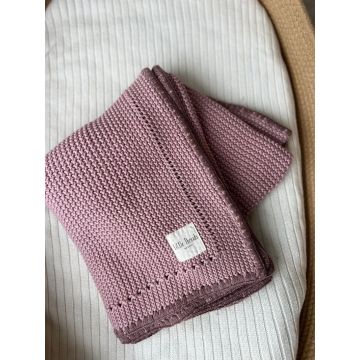 Little Threads Mauve PInk Knitted Cotton Blanket