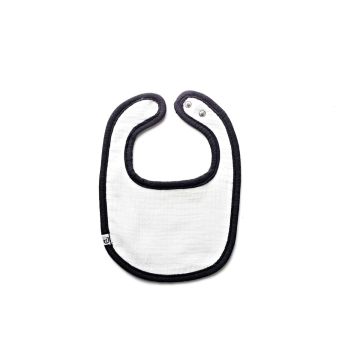 Lil Legs White Bib Black Trim