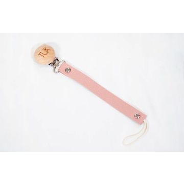Tuk Baby Leather paci Clip Pink