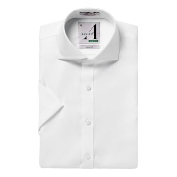 ALVSO BOY 100% NI PINPOINT SLIM Short Sleeve SHIRT