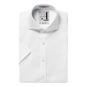 ALVISO BOY 100% NI PINPOINT SLIM Short Sleeve SHIRT