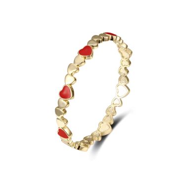 My Little Jewel Gold/Red Bangle Heart