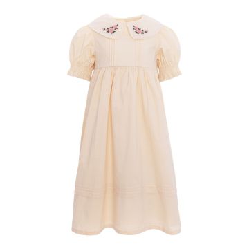 Pernille EMBROIDERED COLLAR DRESS/PINK ROSES