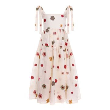 Pernille EMBROIDERED FLOWERS ON COTTON VOILE-BOWS