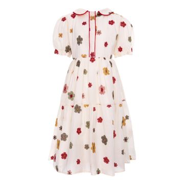 Pernille DRESS WITH BUTTONS IN FRONT-EMBROIDERED VOILE
