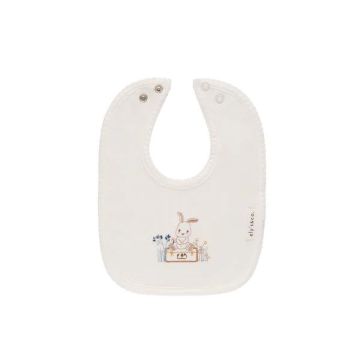 Ely & Co Ivory embroidered Bunny Bib