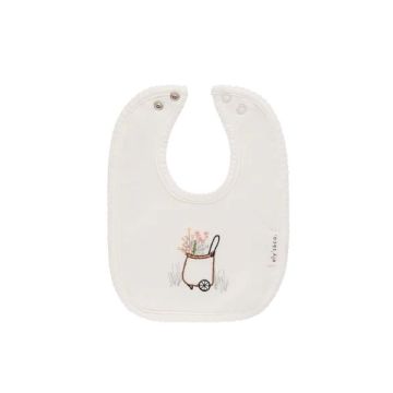 Ely & Co Ivory embroidered Wagon Bib